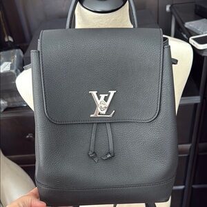 Louis Vuitton Black Leather Backpack